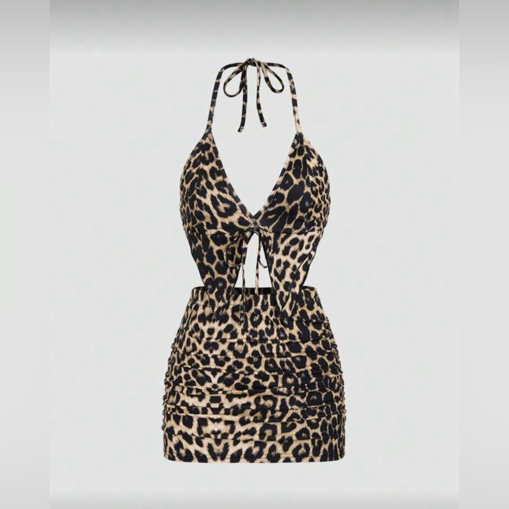 SHEIN Leopard Print Mini Skirt